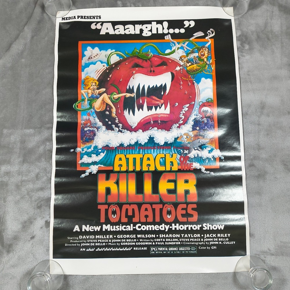 Vintage Attack Of The Killer Tomatoes Poster ANew Musical Comedy Horror Show 70s